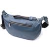 Crossbody Bag for Women with an Unusual Runner Keychain Made of Genuine Leather Vintage 22617 Blue