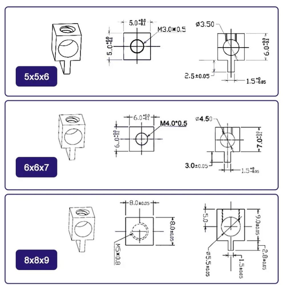 5-20PCS 15A 20A DC Terminals Through Hole High Current PCB Screw Copper Square Solder Board Drive Power Wire Terminal Connector