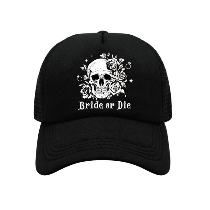 Bride Till Death Do Us Party Skull Baseball Cap Adjustable Size Perfect For Brides Parties Casual Outfits