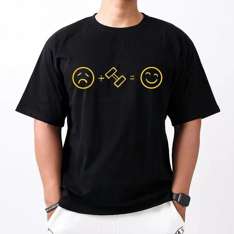 Gym Fun Graphic Print Retro Harajuku Fashion Street Wear Trend Summer Unisex Unisex Universal Crewneck Shortsleeved Tshirt