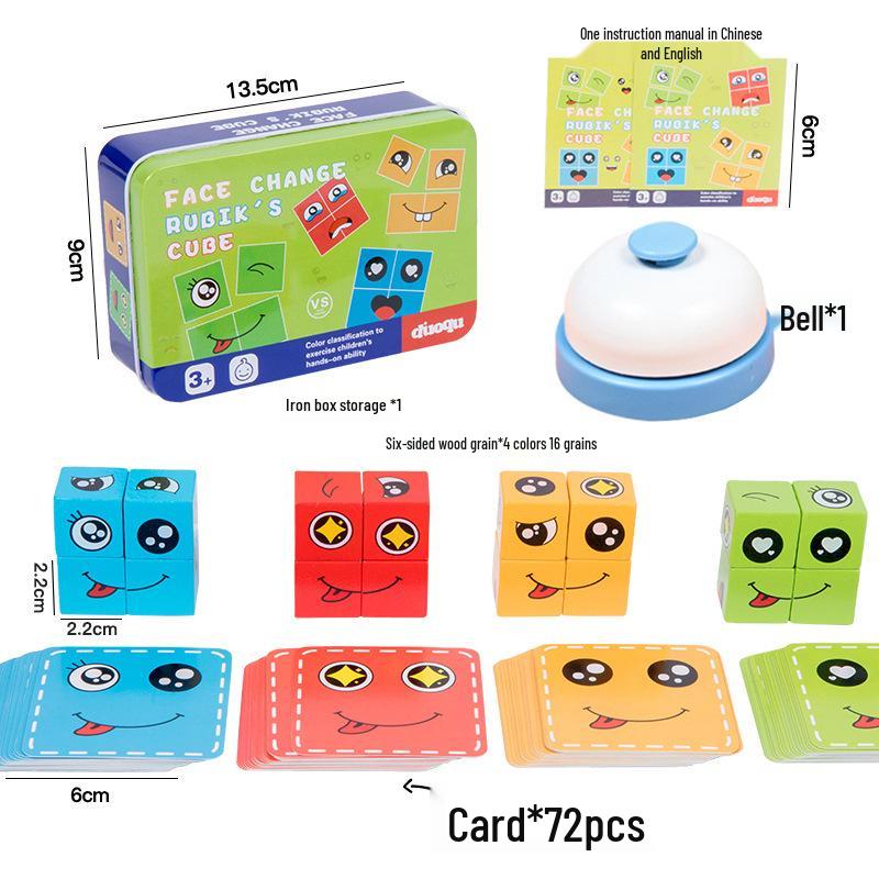 Smiley Face Magic Cube: Educational Building Blocks & Interactive Parent-Child Tabletop Game