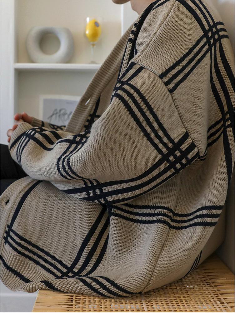 Autumn Men's Korean Trend Loose Knit Cardigan Sweater