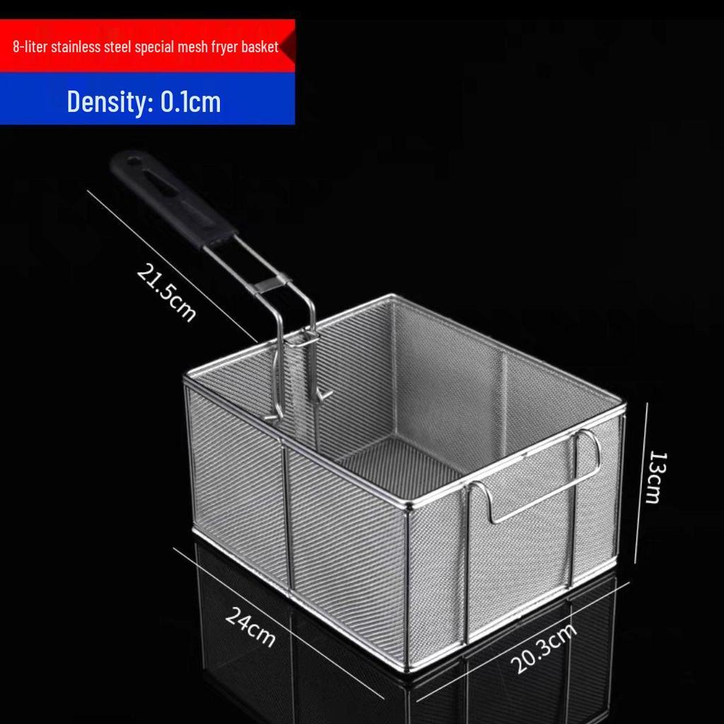 304 Stainless Steel Frying Basket for Electric Fryer - Oil Control, Thickened Design for Frying Skewers and French Fries
