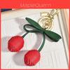 Leather Cherry Keychain With Fruit Pattern For Girls And Handcrafted Style