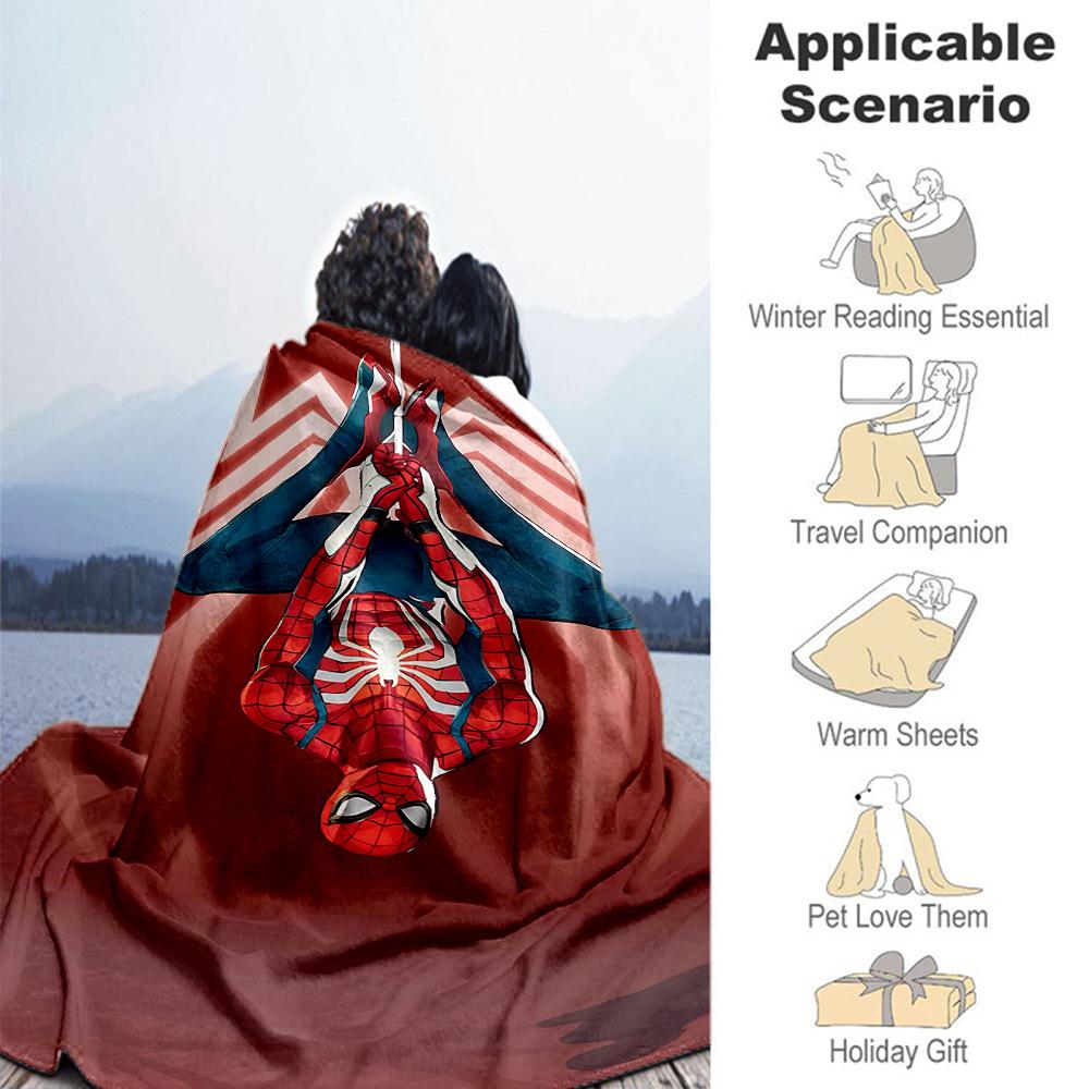 1pc Spider-Man Outdoor Blanket Lightweight Flannel, Soft & Warm, All-Season Use for Sofa, Outdoor, Camping, Living Room, Office035