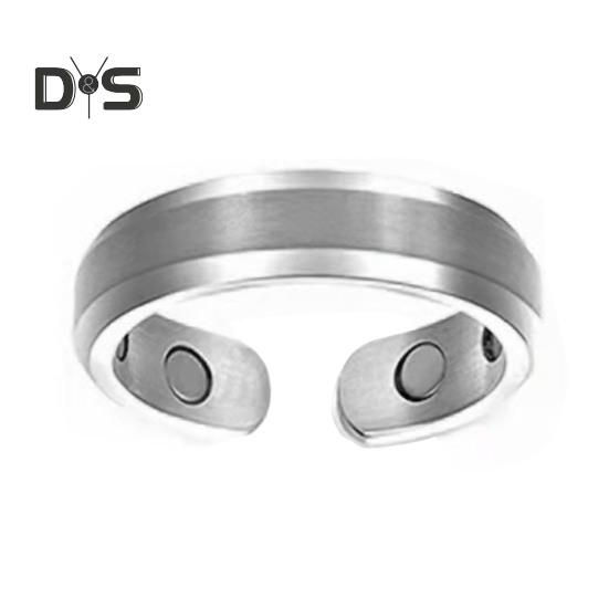 Lady Magnetic Ring Adjustable Opening Design Polished Smooth Electroplated Alloy Simple Style Finger Jewelry for Party Daily Life Date