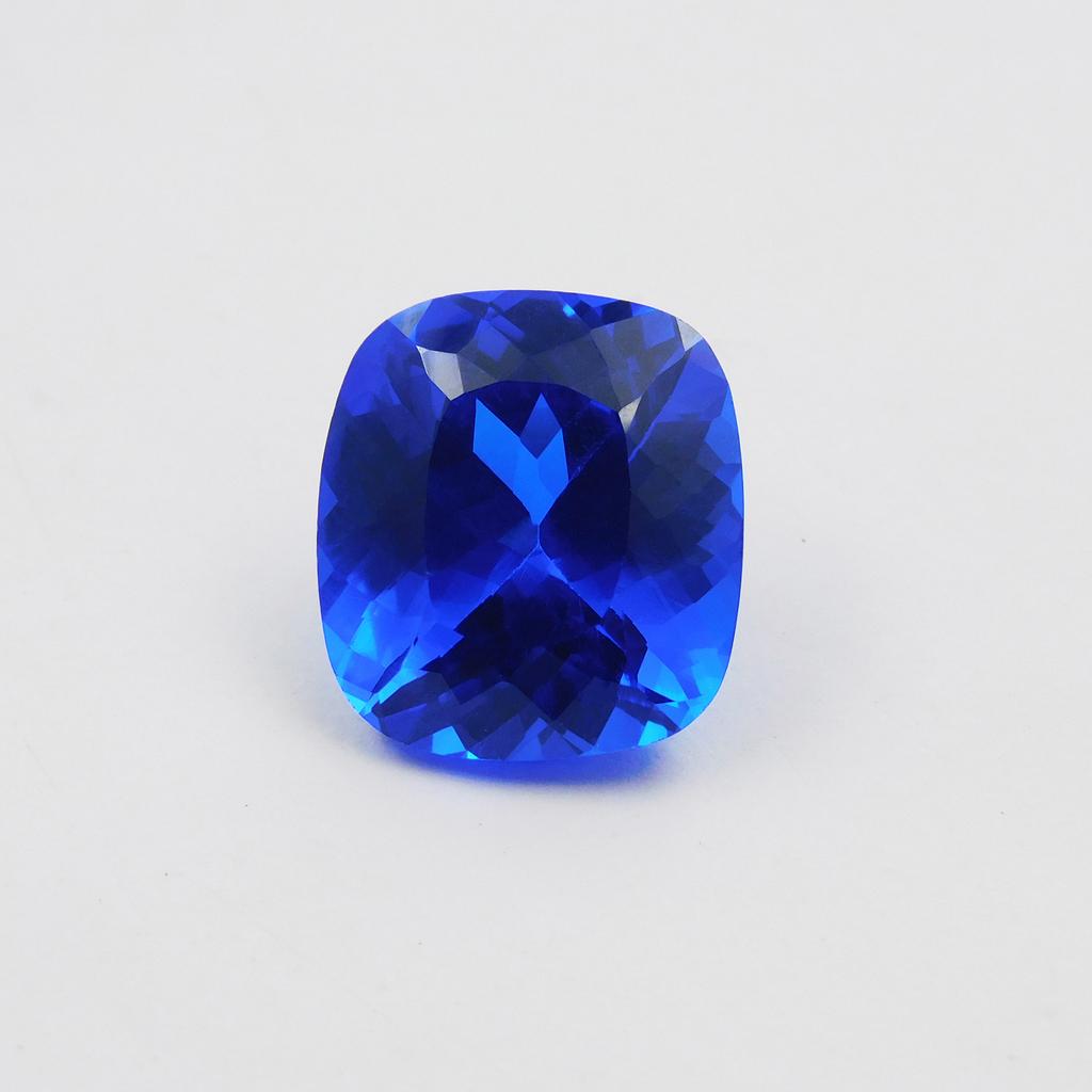 Natural Blue Tanzanite Loose Gemstone 15.30 Ct Cushion Cut for Jewelry Making and Gem Collections