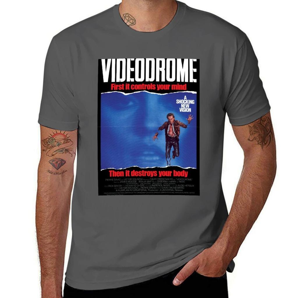 Videodrome Us Release Poster Tshirt Work Wear Breathable Tee Tshirt