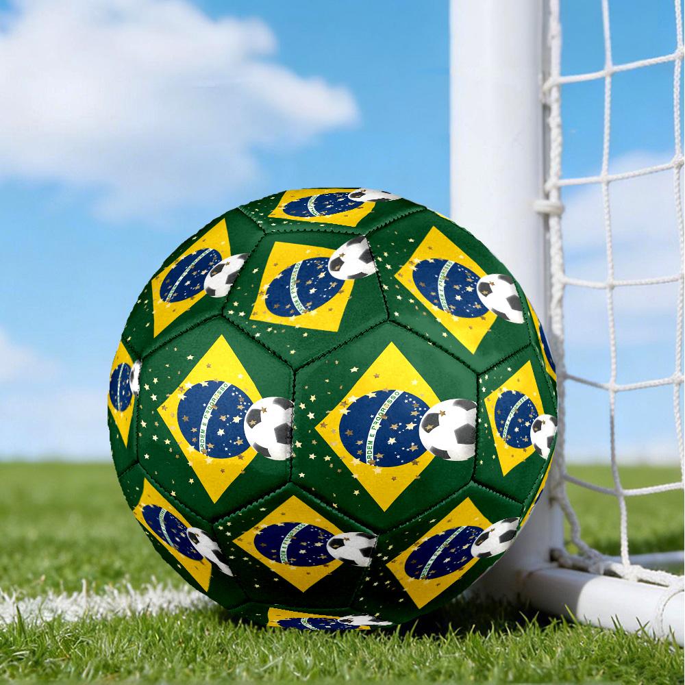 Brazil Artwork Printed Size 5 Soccer Balls, High-Quality, Anti-Slip, Protective Football, A Unique Gift , Birthdays, Christmas Gifts