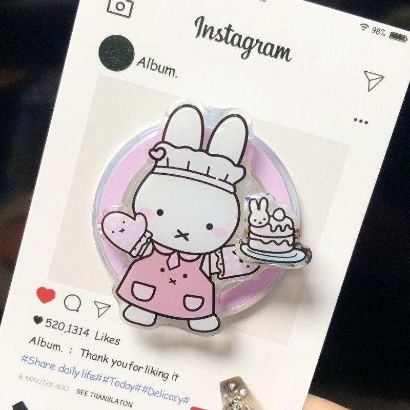 Kawaii Miffy Magnetic Stand Cute Cartoon Miffy Rabbit Spin MagSafe Magnetic Adhesive Stand for Mobile Phones