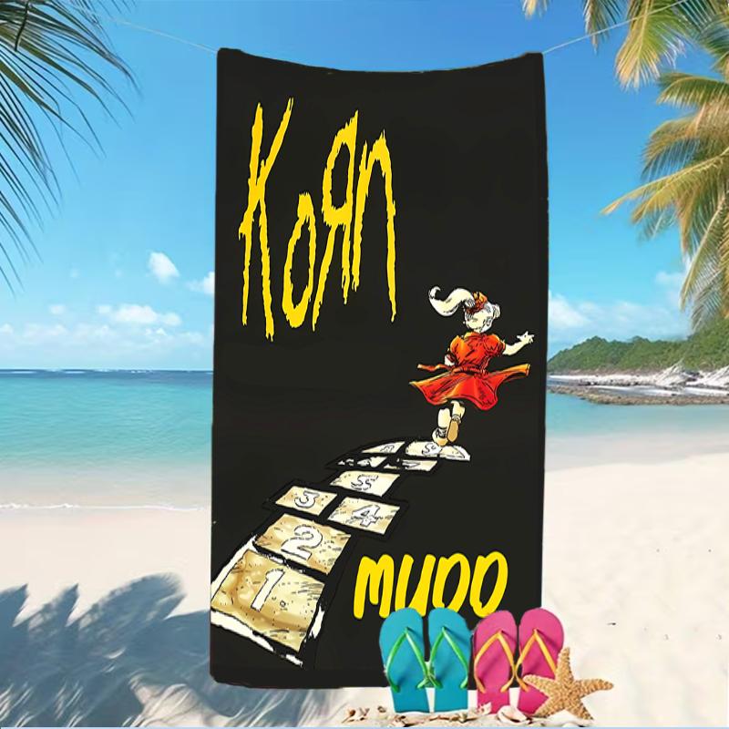 Customizable personalized beach towels Korn rock band themed designs.Suitable for the beach, yoga, sports;ideal as beach accessories