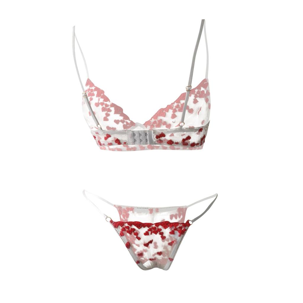 Ladies Sexy Solid Color Lace Sling Bra Lace-Up Panties Two-piece Split Sexy Suit With Steel Ring