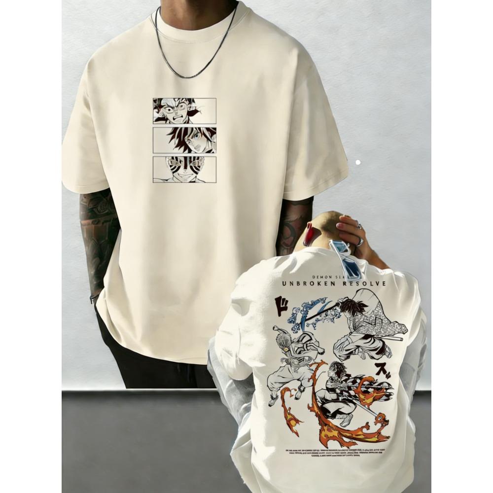 

Plus Size Demon Slayer Anime Printed Summer Men and Women Tshirt Street Fashion Casual Parent Child Top Cotton Harajuku Y2K S