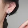 Sterling Hollow Star Stud Earrings With Moissanite Zircon Full Pave Women Daily Wear