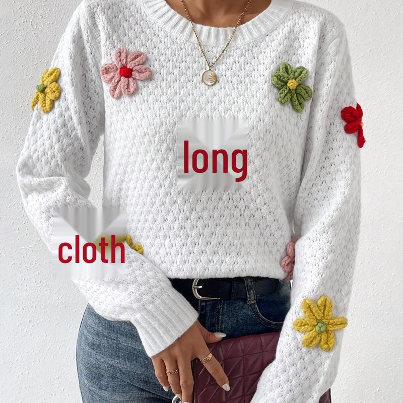 2026 Casual Floral Print Drop Shoulder Long Sleeve Round Neck Top Extra Extra Large