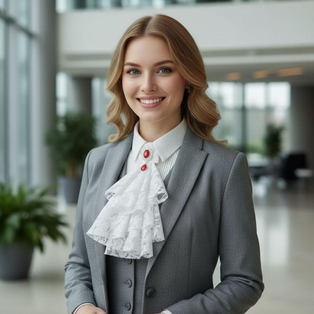 Women Accessories Vintage Style Lace Jabot Collar Detachable Ruffled Jabot Necktie Renaissance Collar Fancy Dress Parties