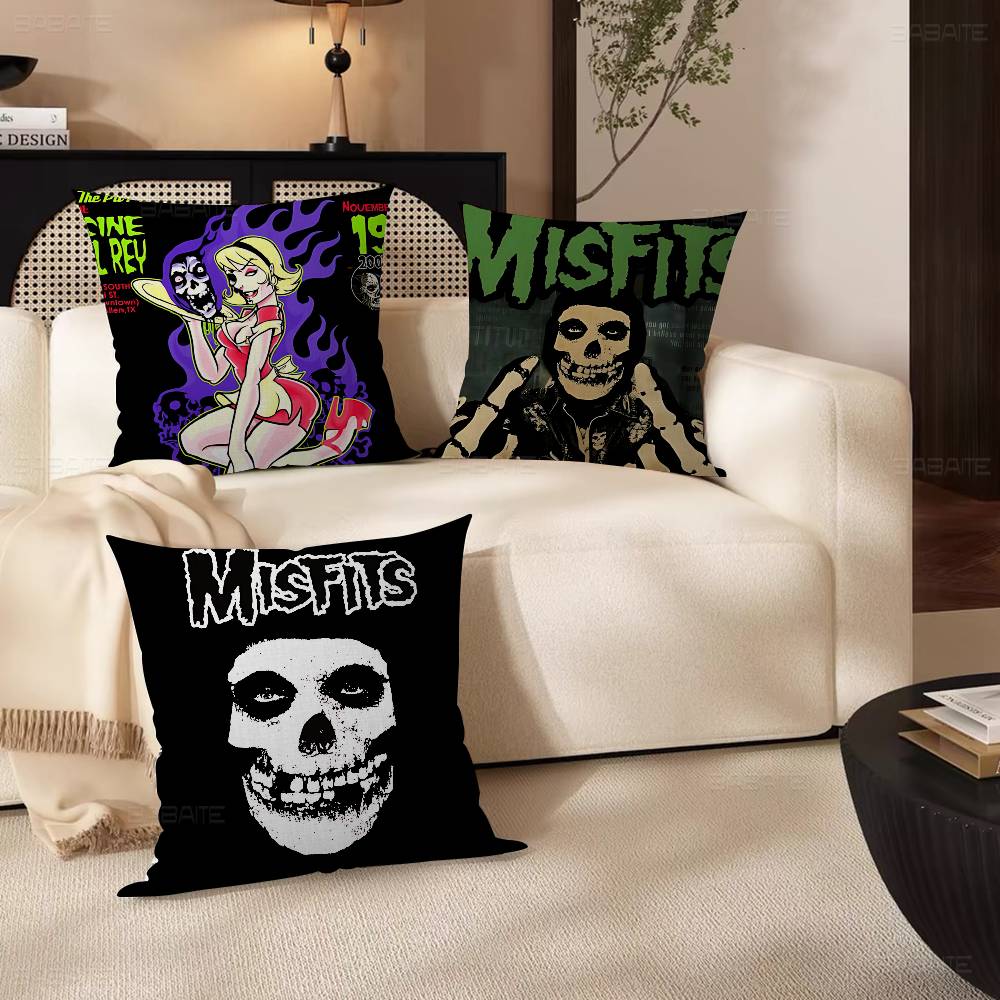 Classic M-Misfits Punk Band Cushion Cover Decorative Pillow Sofa Home Decor Case Pillow Cases