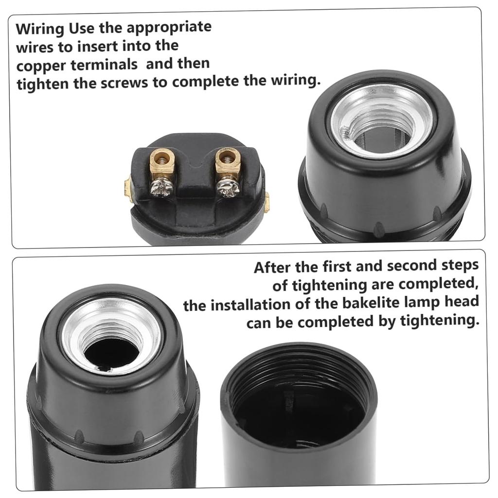 10pcs Self-Locking E14 Lamp Socket Replacement Bakelite Holder Easy Install for Home Lighting Fixtures