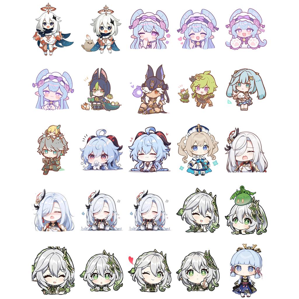 Cute Genshin Impact Stickers (50/100/200 Pieces) - Perfect for Laptops Anime/games Luggage Guitars and More A Must-have for Game Lovers!