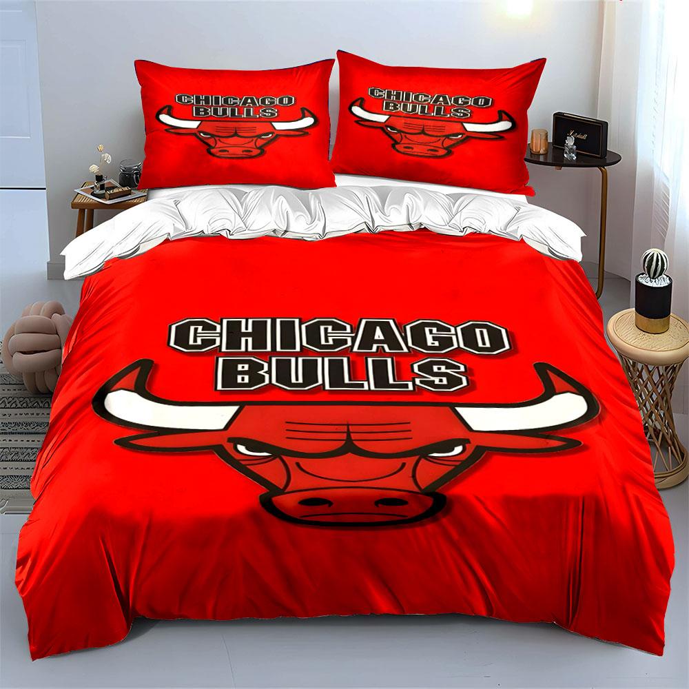 Testa di toro, "Chicago Bulls". Set lenzuola Set copripiumino Copripiumini Federe(1*Copripiumino 2*Federe senza imbottitura piumone)