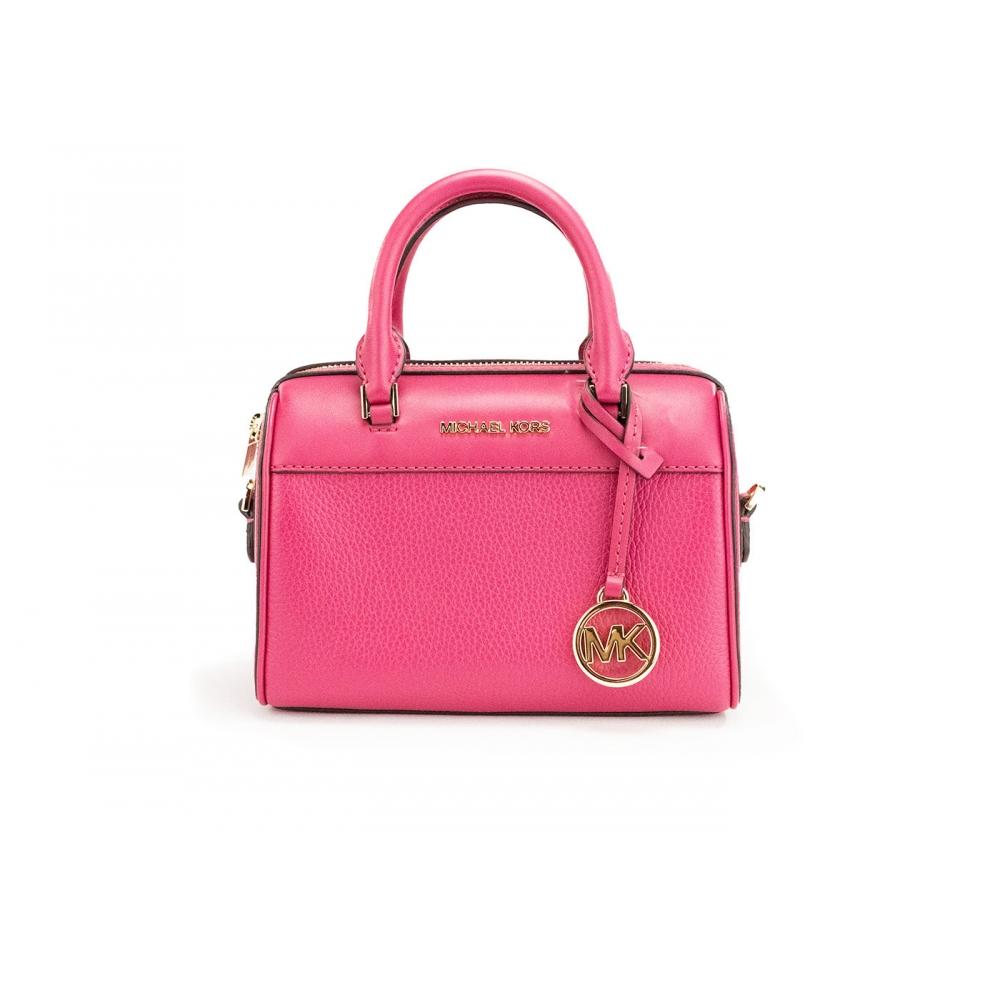 

Michael Kors Женская кожаная сумка через плечо Travel XS карминно-розового цвета, мульти-портмоне