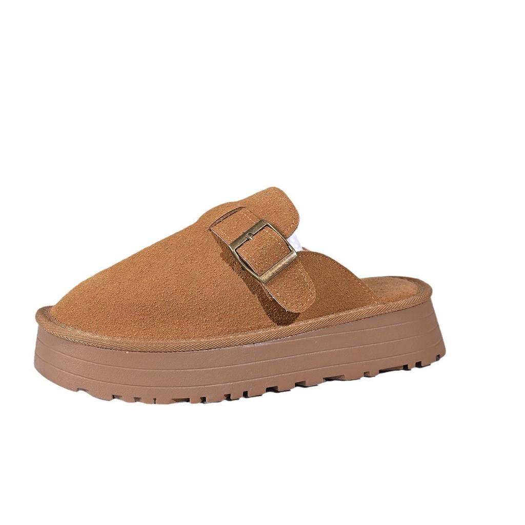 Birkenstock Semi-Slipper Soft Leather Slippers 22 New Flat Slippers Retro Toe Slippers