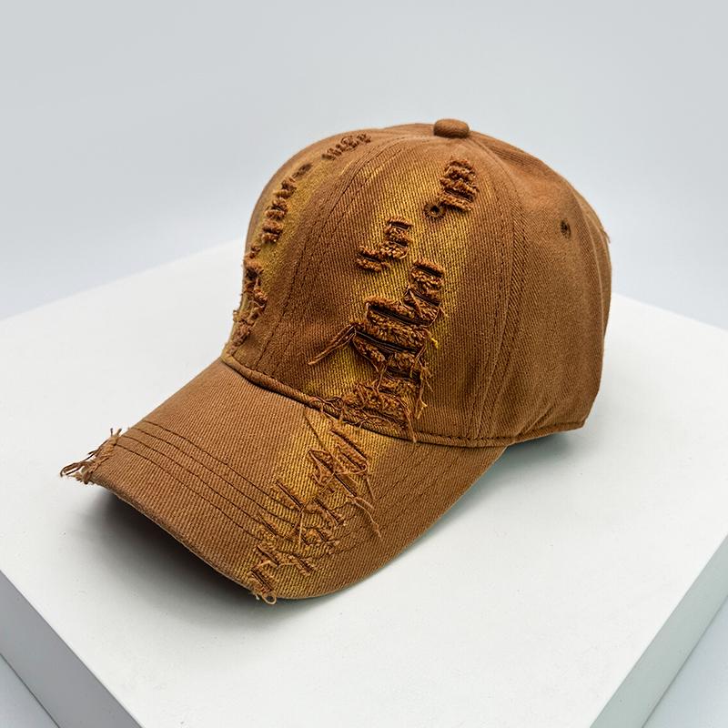 New Men Women Gradient Broken Style Baseball Hats Distress Sunshade Breathable Personal Snapback Caps Versatile Fashion Retro