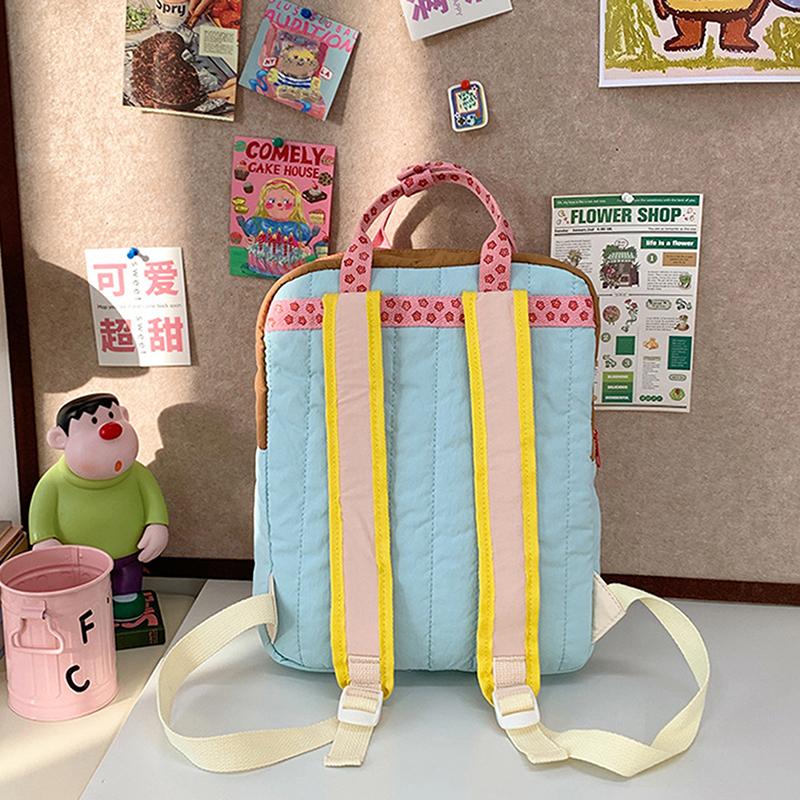 

High-Quality Children S Backpack For Shopping Childlike And Cute Sunflower Pendant Color-Blocked Small School Bag 1pcs
