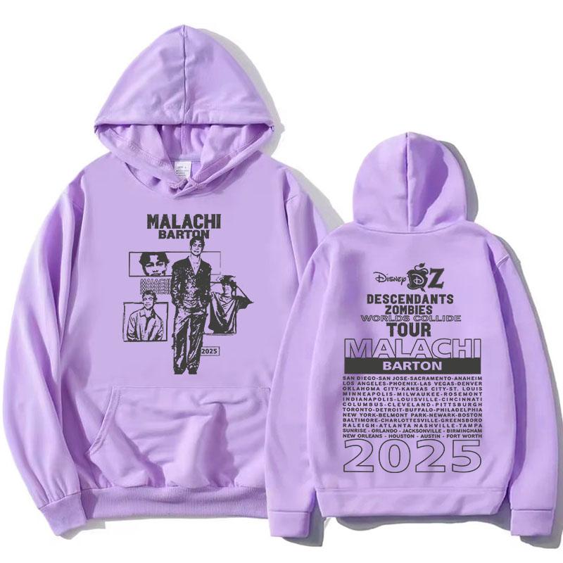 Actor Malachi Barton Hoodies Zombies Worlds Collide Tour 2025 Sweatshirts Fashion Unisex Streetwear Long Sleeve Women Pullovers