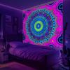 Vibrant Mandala Boho Tapestry Wall Hanging Decoration Psychedelic Ethnic Bohemian Print For Living Room Bedroom Festival Decor