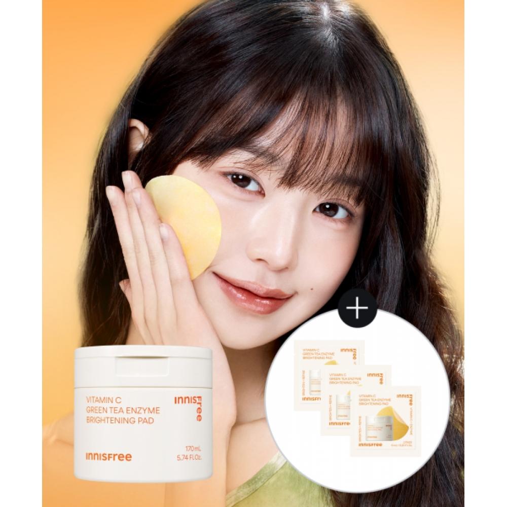 Innisfree [free Gift] Vita C Green Tea Enzyme Blemish Toning Pad 60 Sheets FREE