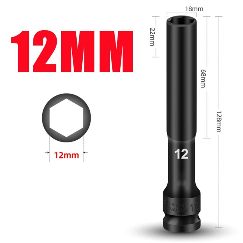 Fresh Hex Socket Head 1/2 Drive Impact Wrench Adapter Spanner Converter Square Hole 8/10/12Mm 3PCS For Pneumatic Air Tool
