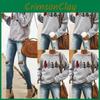Chic Women's Christmas Sweatshirt Long Sleeve Tops Jumper Blouse For Casual Winter Wear
