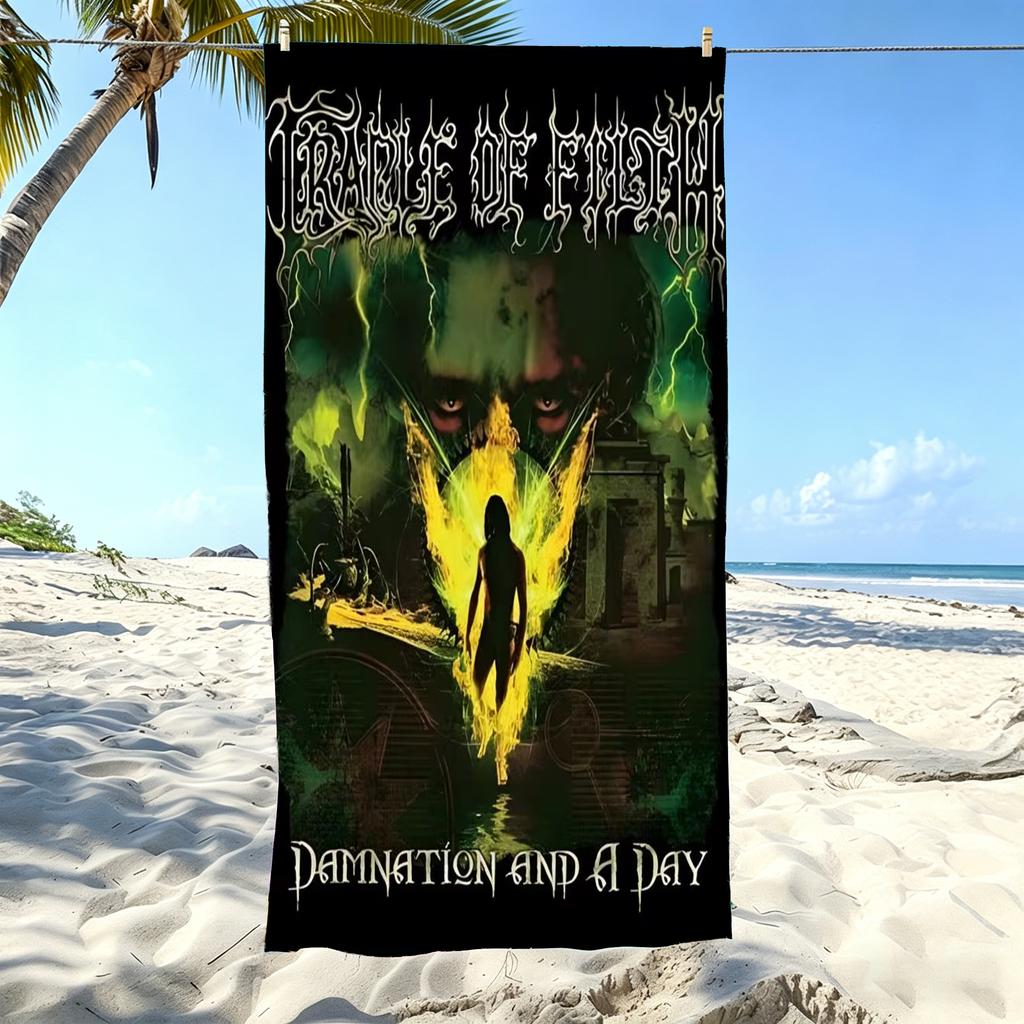 1pc Cradle of Filth Damnation and a Day Beach Towel Microfiber Quick Dry Bath Towel For Pool Beach Travel Extreme Metal Fans