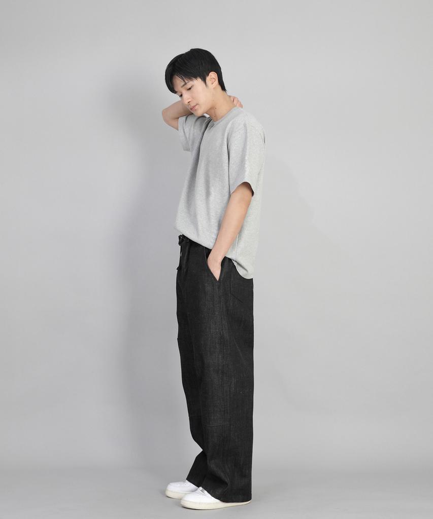 Seinteukeulu R-Neck Plain Short Sleeve Tee Brs-826 Melange Gray