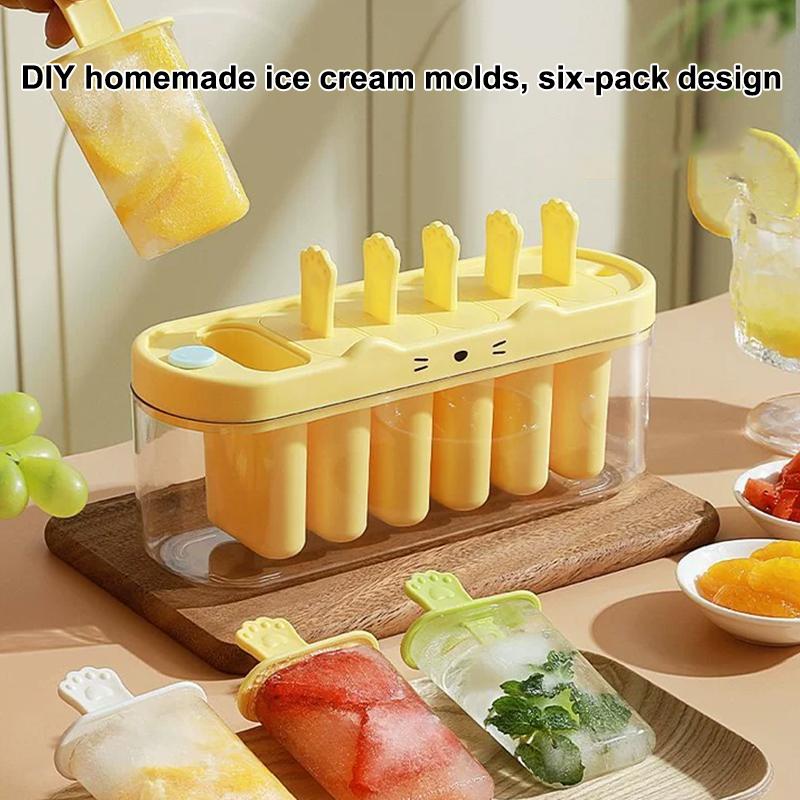 Six-cavity Ice Cream Mold For Home Use, Homemade Popsicles, Children's Ice Cream, Ice Cream Molds, Ice Boxes