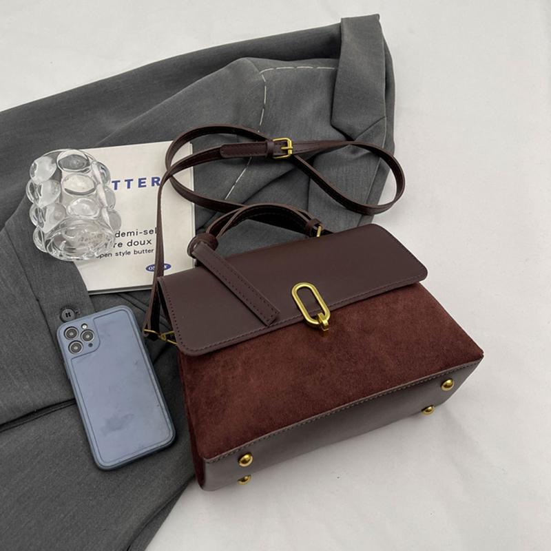 High Sense Handbags Women's Autumn and Winter Solid Color All-Matching Shoulder Bag Retro Minority Crossbody Commuter Bag