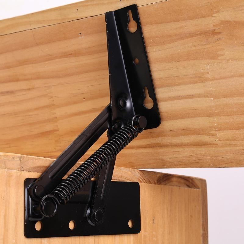Heavy Duty 80° Foldable Bracket with Spring Hinge Cabinet Door Lift Up Stay Flap Sofa Bed Top Support Hinges Workbench Hinge