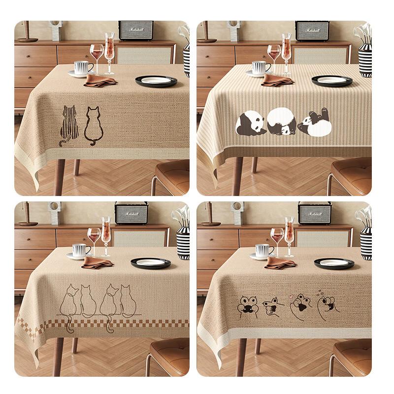 ZISIZ Wabi-Sabi Style Waterproof Tablecloth