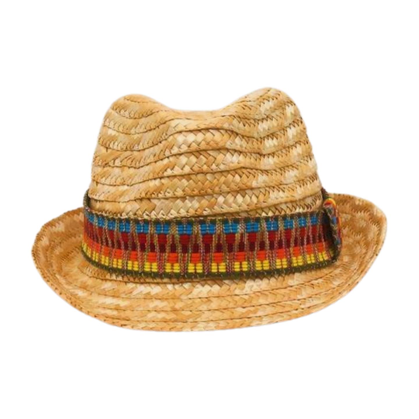 

Sun Hat Casual Vacation Jazz Straw Straw Hat Western Cowboy Hat Beach Visor Hat Summer one-size-fits-all straw hat [small rolled brim]