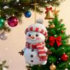 2D Flat Cute Snowman Car Ornament Christmas Tree Decor PVC Hanging Pendant For Home Office Holiday Decoration Gift