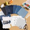 Für Handquilten Nähzubehör Sashiko-Set Für Anfänger Inklusive Garn, Wasserlösliche Muster Und Jeansstoff