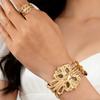 Bestselling Trendy Hollow Flower Bracelet & Ring Set for Women