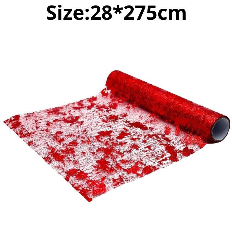 

Сетка Ткань Настольная Дорожка Рулон Полиэстер Ткань Для Свадеб Вечеринок Праздничного Декора Подарок красный