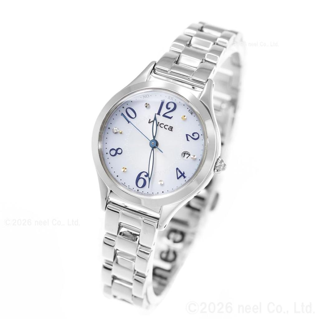 [CITIZEN] wicca KS1-210-91 Women's Solar Tech Radio-Controlled Watch, Diamond, Light Blue Gradation, Silver