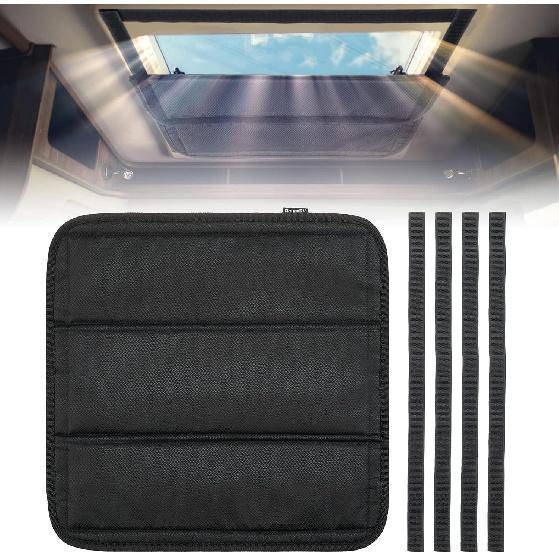 

BougeRV RV Door Window Shade Cover, Foldable Sun Shade Windshield Blackout Shower Curtains Coverage Accessories Fits for Most RV Interior Door Oxford C: RV Skylight Cover (15.