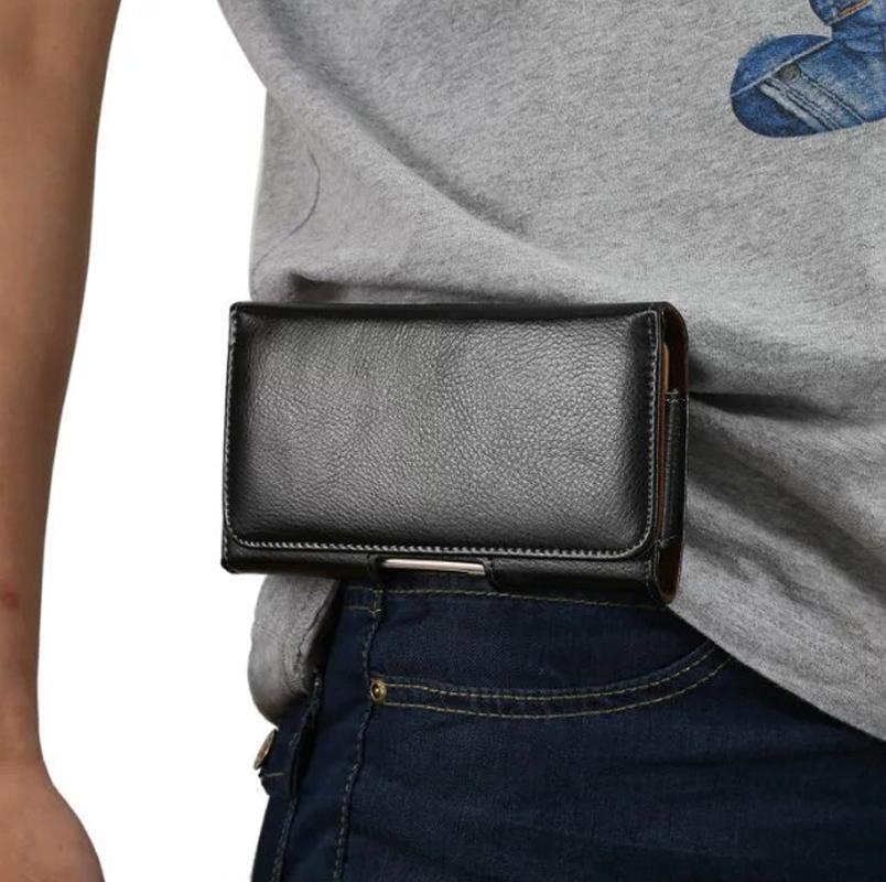 Universal Genuine Leather Belt Holster Case For iphone Samsung Galaxy S25edge S25Ultra S24FE A56 A36 A26 iphone Xiaomi Waist Bag