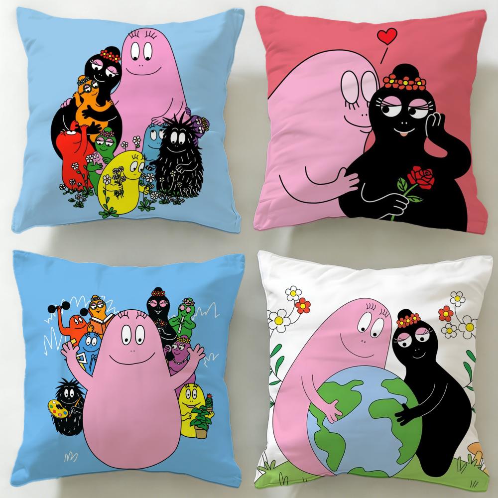 Federa Cuscino Classica Cartone Animato Barbapapa Morbida e Facile da Lavare – Versatile per Divano, Letto, Viaggio e Ufficio