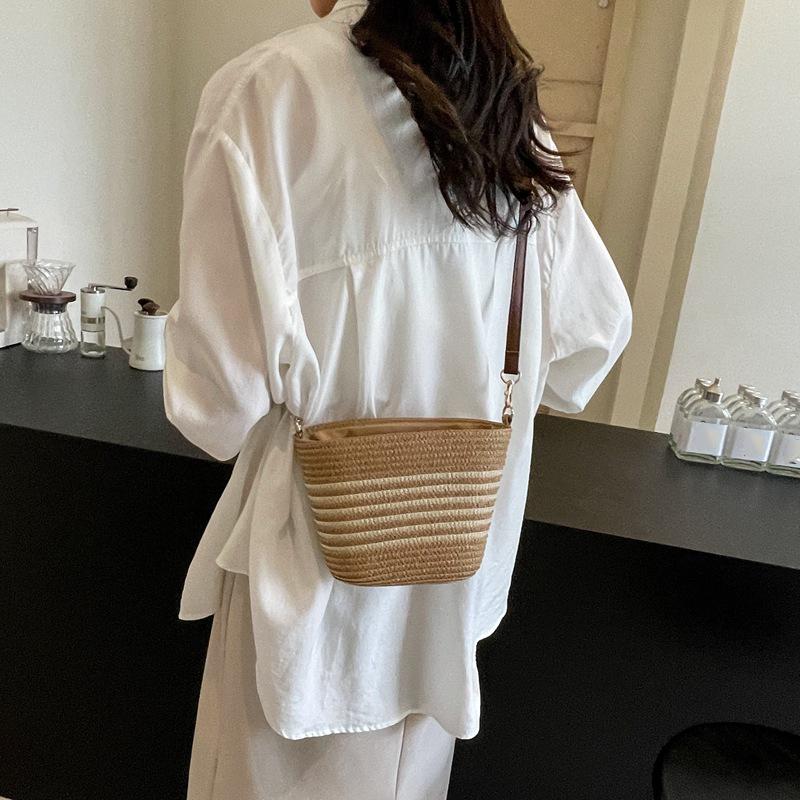 Fashion Summer Straw Crossbody Bag Beach Holiday Shopping Woven Shoulder Handbag Messenger Purses For Women Bags