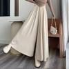 Autumn Winter Elastic High Waist Loose Casual Culottes Women Solid Elegant All-match Pantskirt Skirt